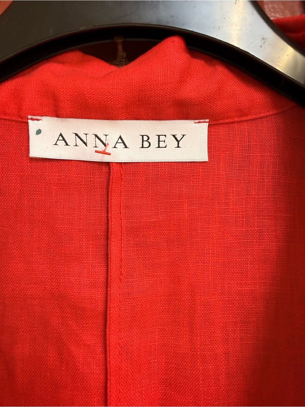 Elegant Red Maxi linen Shirt Dress with Tie Waist - Picture 6 of 8